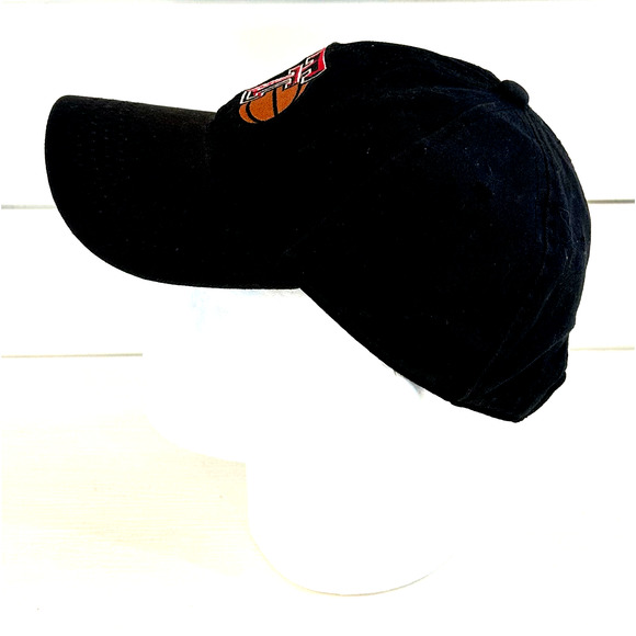 Texas Tech Basketball Double Red T Cool Fit Strap Back Adult Black Cap - Picture 4 of 8